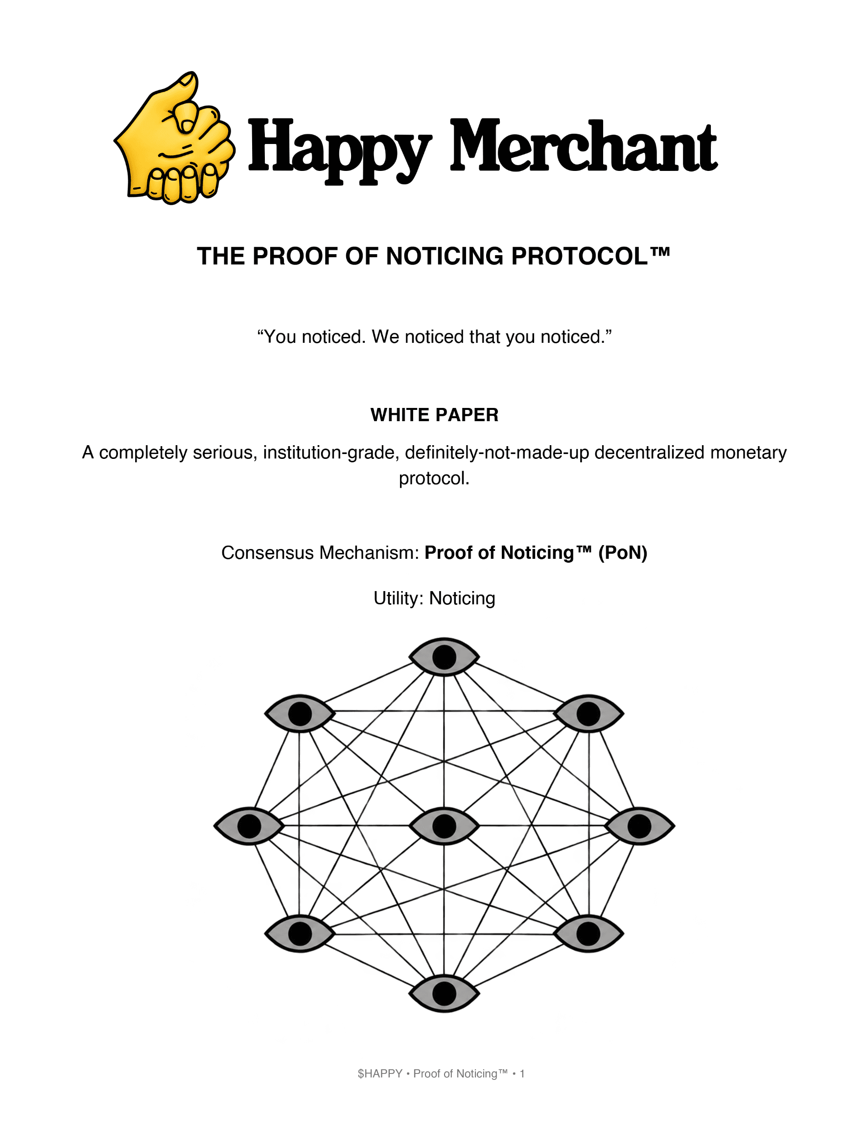 The Fellow White Paper, page 1 of 7: Protocol cover and the Proof of Noticing network.